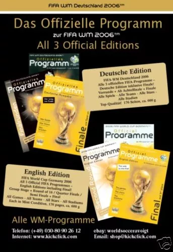 Programas oficiales de la Copa Mundial de la FIFA Alemania 2006 G 1-3