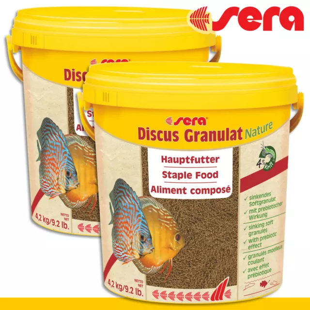 Sera 2x 10l Discus Granulado Naturaleza En Cubo Alimentos Crianza Peces Acuario