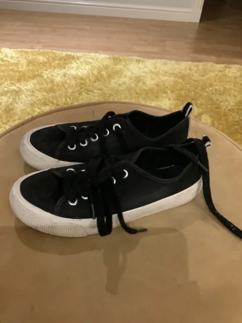 Girls H&M Black Trainers Size 2 Eur 34