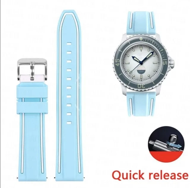 RUBBER STRAP FIFTY Fathoms Blancpain X Swatch Five Oceans Silicone £19. ...