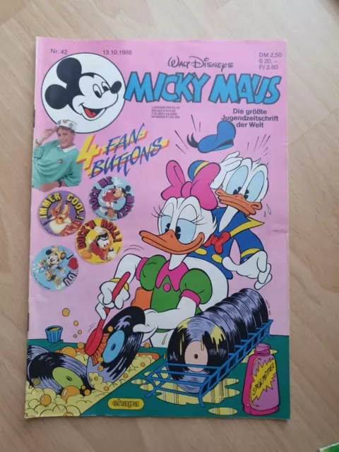 Micky Maus Comic Heft Nr. 42 vom 13.10.1988