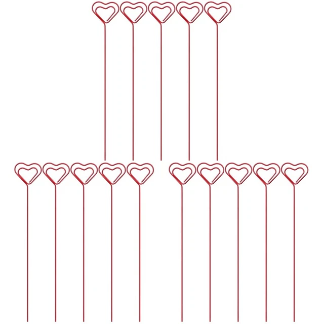 30 piezas hágalo usted mismo metal clip fotográfico propietario amor forma de corazón soporte de mesa decorativo bi