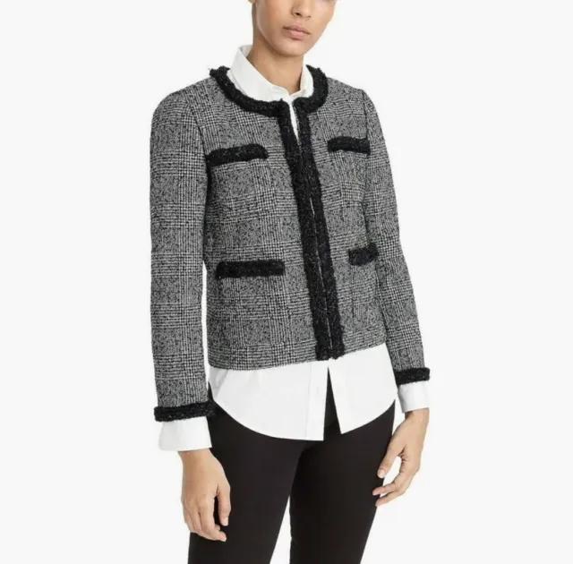 J. Crew Women's Tweed Jacket Coat Wool Blend with Trim Size 14 Academia  Preppy