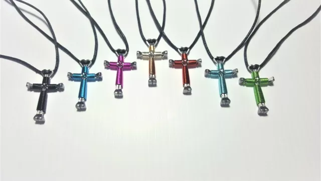Horseshoe Nail Disciple Cross Necklace (10) Handmade! Only $3.40 Each!