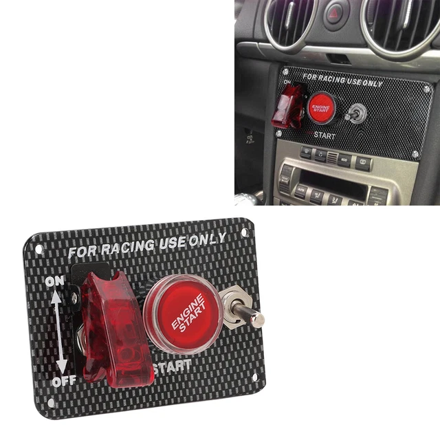 Pannello interruttore accensione 12 V per interruttori avviamento accensione auto da corsa fibra di carbonio