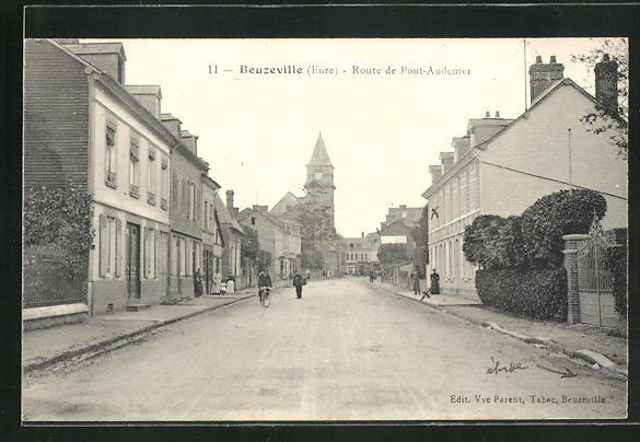 CPA Beuzeville, Route de Pont-Audemer, vue partielle