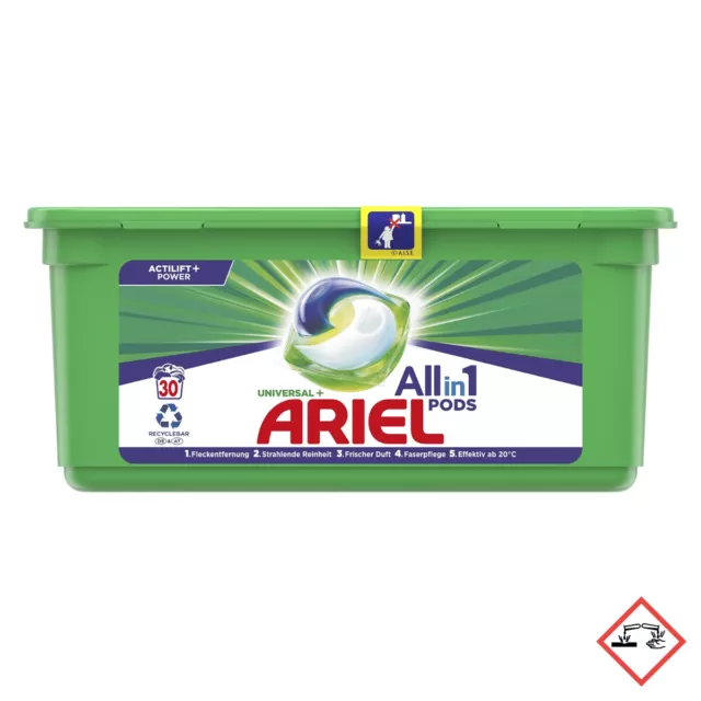 Ariel All En 1 Vainas Universal De Detergente de Gran Potencia para 30