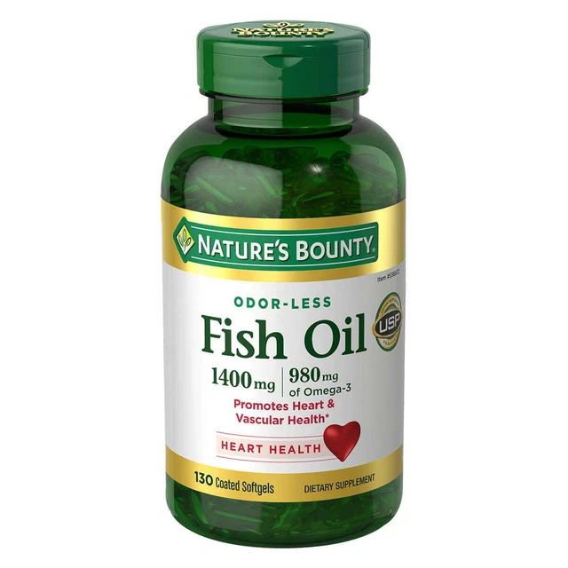 Nature's Bounty Fish Oil 1400 Mg., 130 Coated Softgels