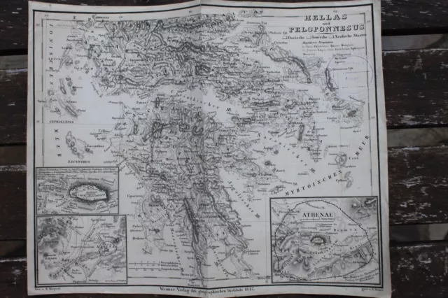 1775 Landkarte 1847 HELLAS Dorisch Ilonische Aeolisch Original