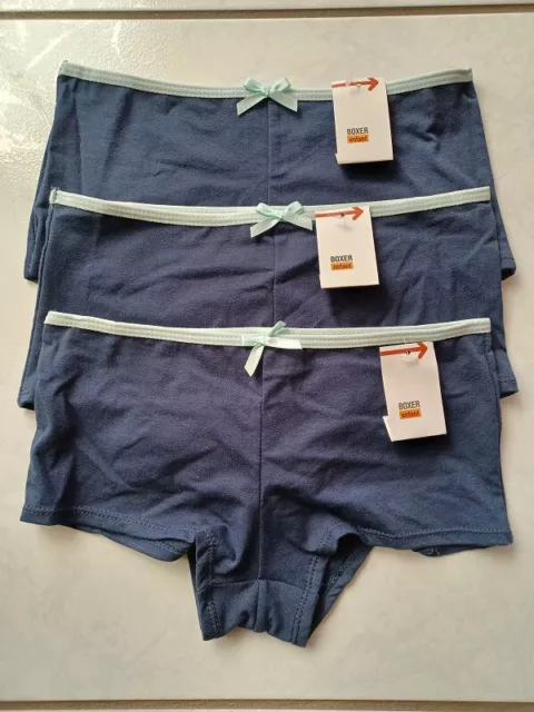 Lot De 3 Boxers Coton Fille Age 16 Ans Couleur Bleu