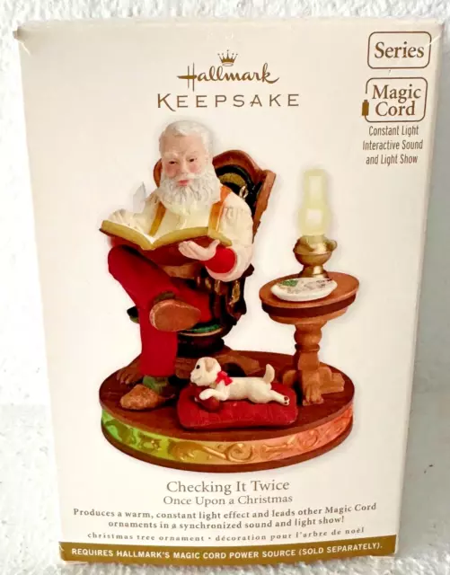 Hallmark Keepsake Checking It Twice Once Upon a Christmas Magic Cord Ornament