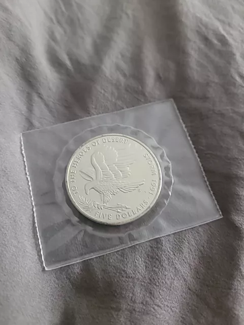 To The Heroes Of Desert Storm $5 Commemorative Coin