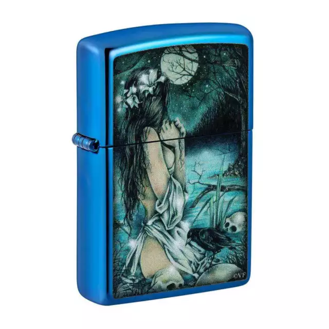 Zippo Windproof Lighter Victoria Frances High Polish Blue 49764