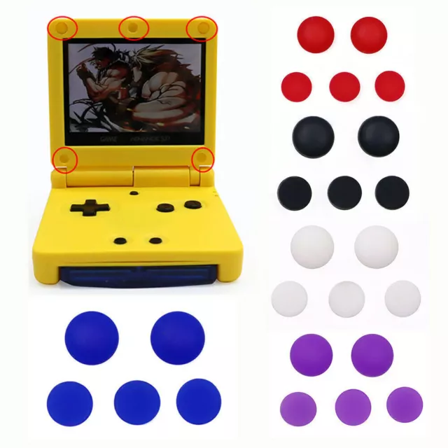 One Set Colorful Silicone Replacement Rubber Screw Cover Cap for Nintendo GBA SP