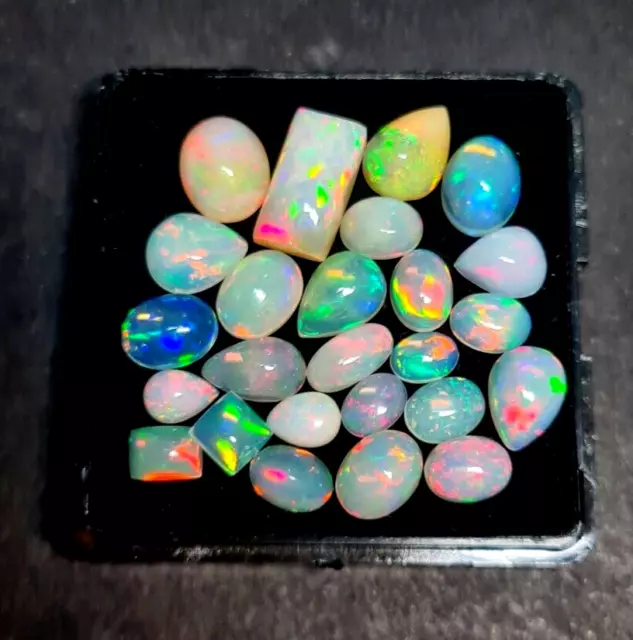 Mix Shape Opal Cabochons, AAA Multi Fire Natural Ethiopian Opal Loose Gemstone.