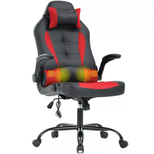 Silla Gaming Oficina Racing Videojuegos Sillon Gamer Masaje Rojo Reacondicionado