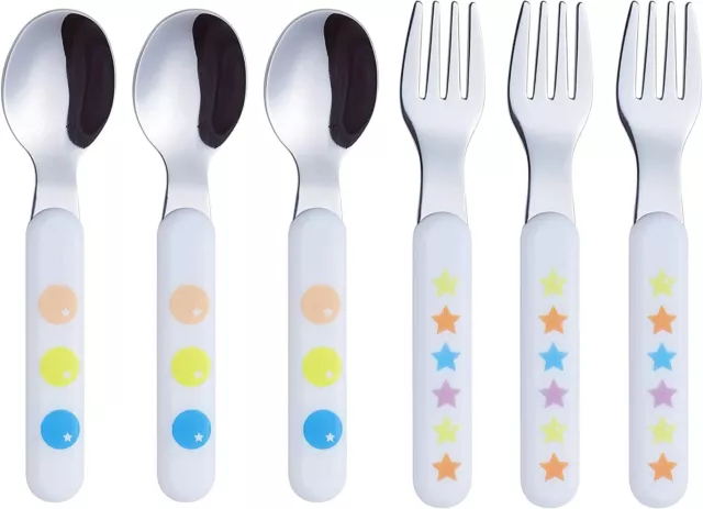 Exzact 6 18 PCS Children's Cutlery Set Stainless Steel 18/10 Kids Love