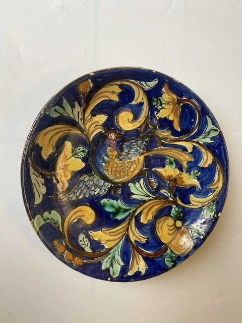 Assiette Décorative Ancienne En Faïence Italienne Primu - Circa 1920 - Très Bon état