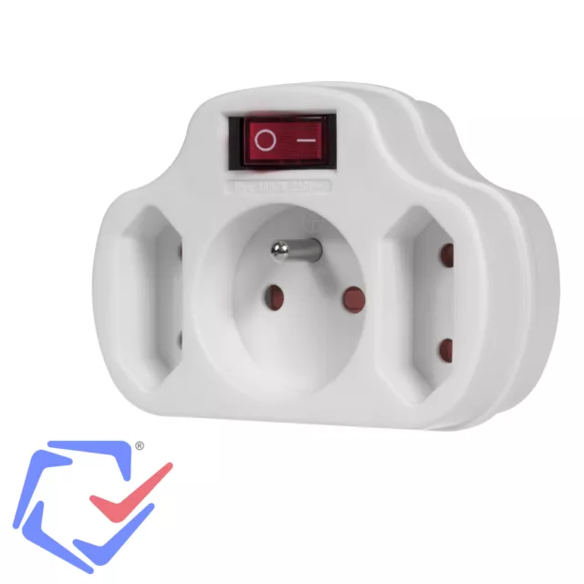 Prise de courant triple avec interrupteur Protection enfants 250V / 16A Maclean. Prise de courant triple avec interrupteur Protection enfants 250V / 16A Maclean.