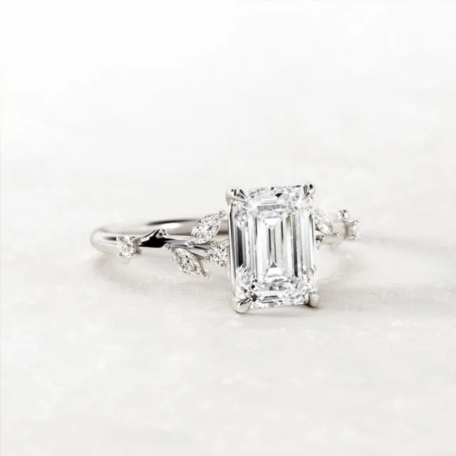 Bague de mariage en diamant certifié IGI GIA Lab Grown Emerald 2,30 ct en...