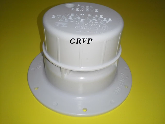 RV CAMPER TRAILER Roof vent Cap, OEM Removable Top, White Plumbing