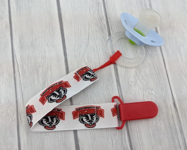 Pacifier Clip Pacifier Holder Baby Shower Gift College Pacifier Clip Badgers