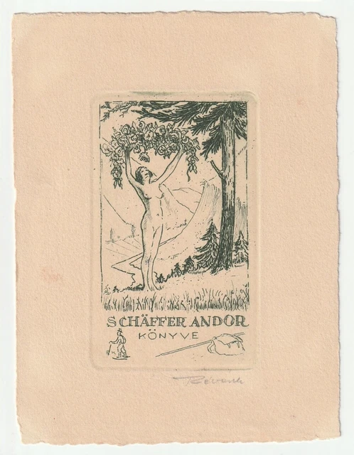 KORNEL REVESZ: Exlibris für Andor Schäffer, 1934