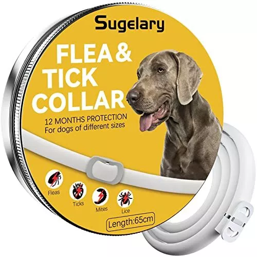 Sugelary Collare Antipulci Cane Collare Antizecche per Cani Impermeabile Adat...