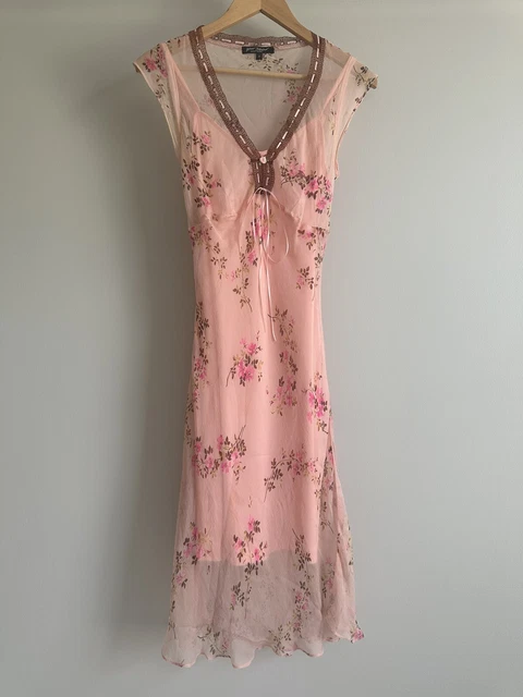90s betsey johnson floral ribbon dress