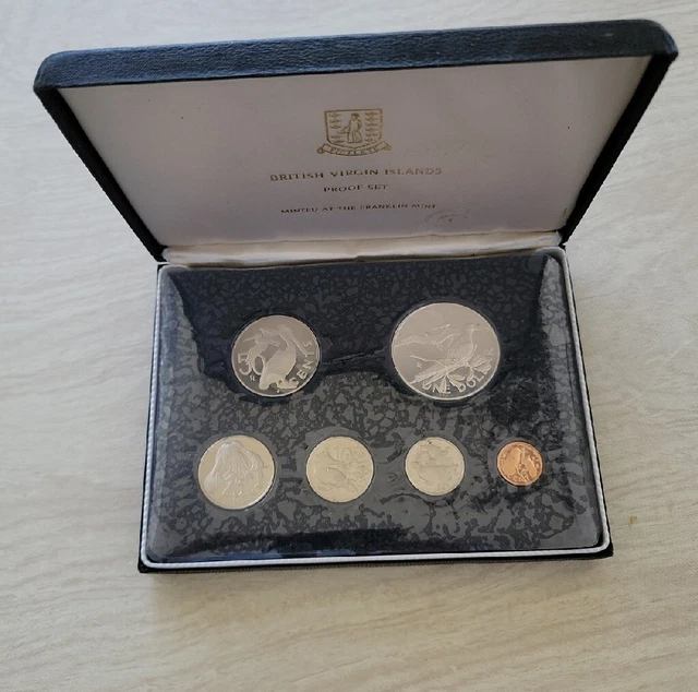 1974 British Virgin Islands 6 Coin Proof Set From Franklin Mint