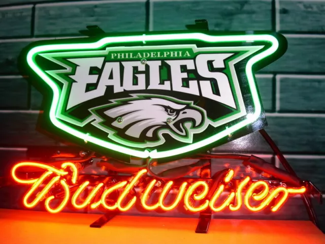 Philadelphia Eagles Beer Logo 14"x10" Neon Light Sign Lamp Bar Man Cave Decor