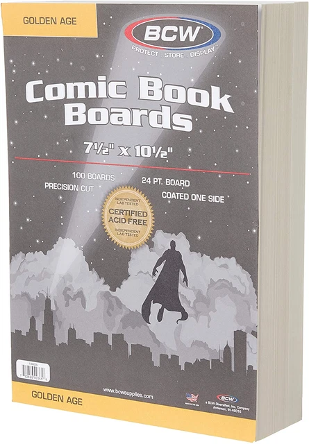 -BBGOL -Golden Age Size Comic Backing Boards - (100 Boards)