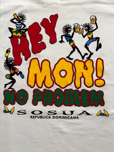 Vintage No Problem Repubblica Dominicana T-Shirt XL Sosua Puerto Plata Bere Mare