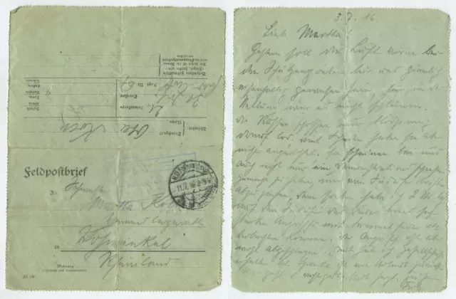 97657 - Feldpostbrief - 11.7.1916 nach Vohwinkel