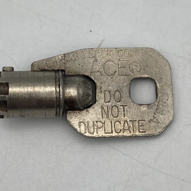 ACE Chicago Lock Co. Tubular Key Original Do Not Duplicate Vending Machine Vtg
