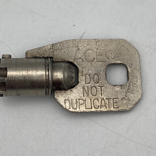 ACE Chicago Lock Co. Tubular Key Original Do Not Duplicate Vending Machine Vtg