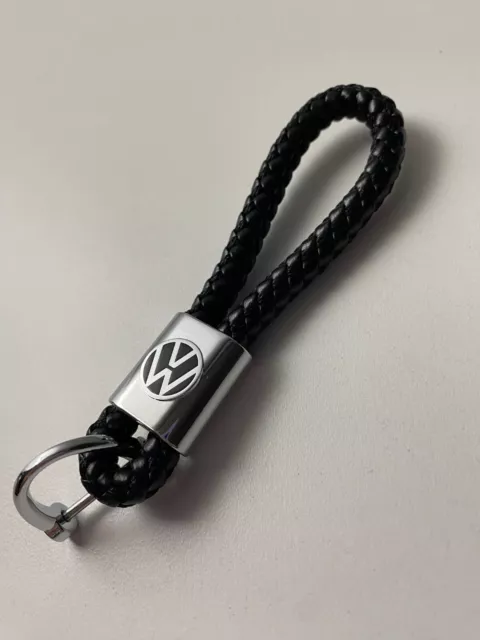 Auto Schlüsselanhänger für Volkswagen VW Leder hochwertige  Edelstahl tuning NEU 3