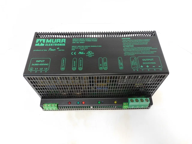 MURR ELEKTRONIK 85067 SWITCH MODE POWER SUPPLY MPS20-3x400/24 3PH 24VDC 20A