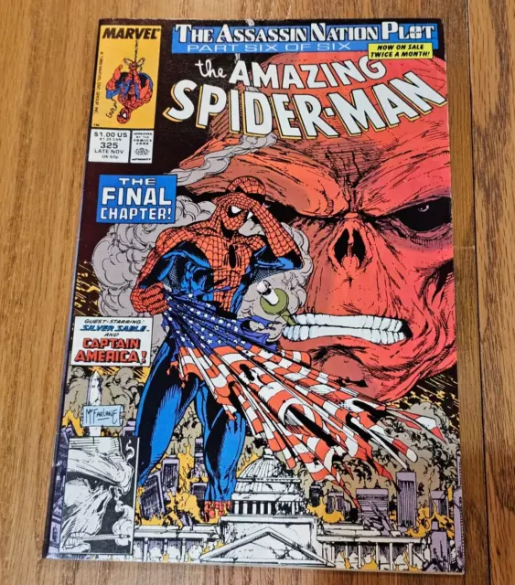 AMAZING SPIDER-MAN #325 NM 9.6 McFARLANE Red Skull 1989