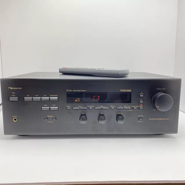 Nakamichi AV-3s Audio Video Receiver With Remote Tested Works Great Condition