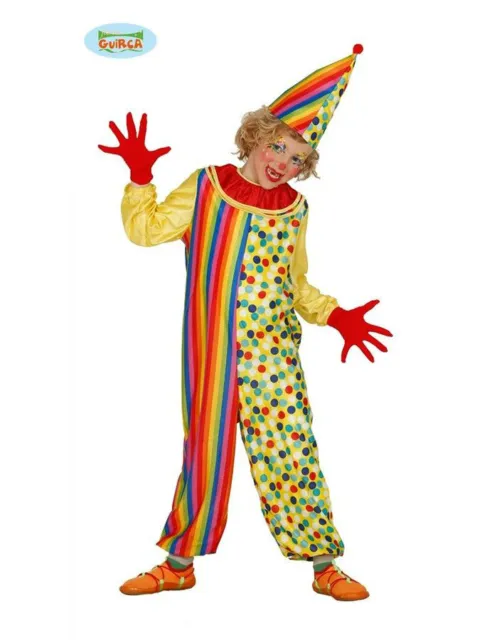 COSTUME CARNEVALE PAGLIACCIO Vestito Bambino Guirca Clown Payasito Unisex  EUR 15,99 - PicClick IT