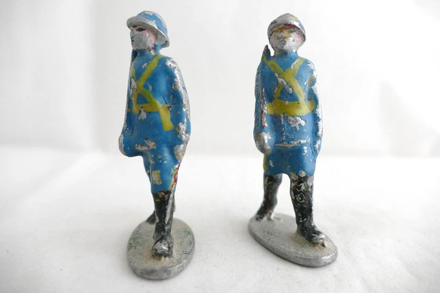 Figurine Ancienne Poilu Français En Aluminium - échelle 1:32 (60mm) - Première Guerre Mondiale
