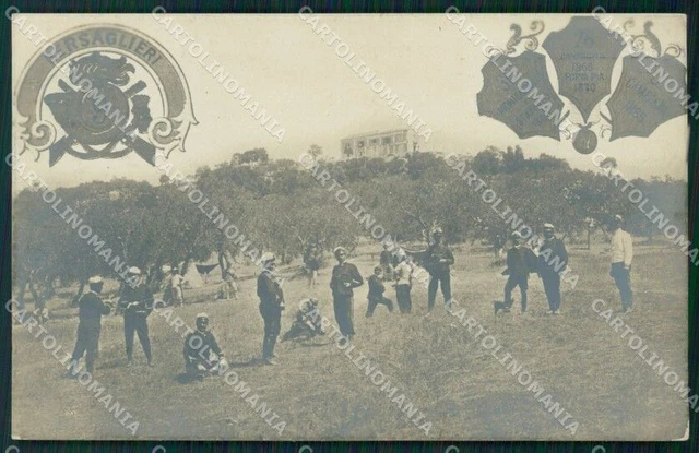 Militari Bersaglieri IX Reggimento Foto cartolina QT5626