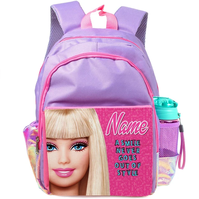 Personalised Barbie Backpack Girls School Bag Childrens Doll Rucksack BABS2