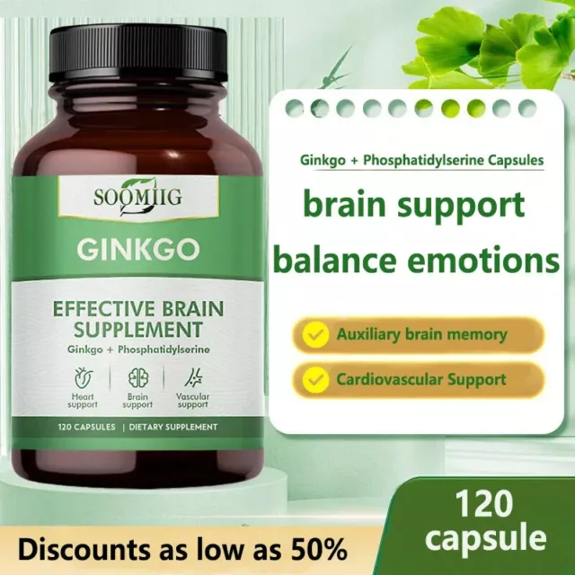 Brain Function Memory Booster Nootropic Cognitive Enhancer Ginkgo Capsules
