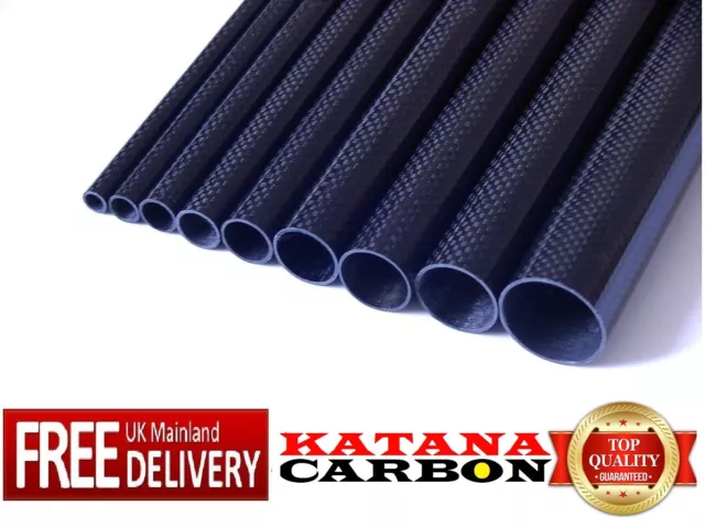 Gloss 3k Carbon Fiber Tube 1000mm Length All sizes OD From 8mm to 62mm Plain