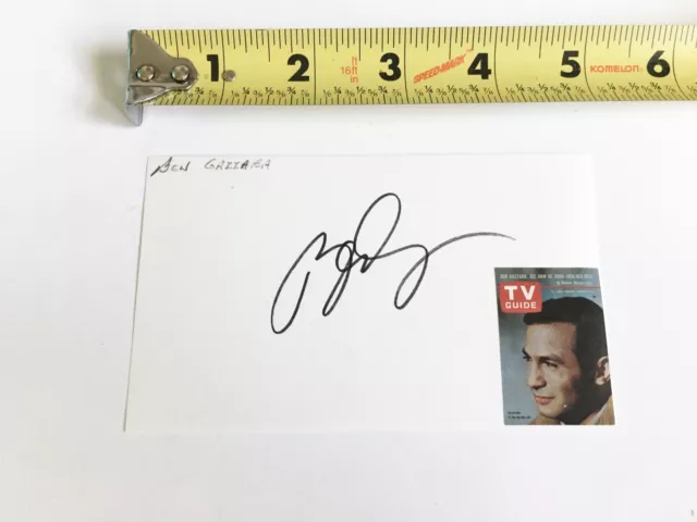 VTG Autograph Signed Signature Index Card Movie TV Actor BEN GAZZARA