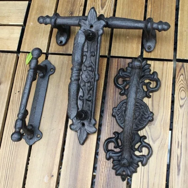 Large Cast Iron Gate Barn Shed Pull Door Handle Antique Cupboard Home Door Craft