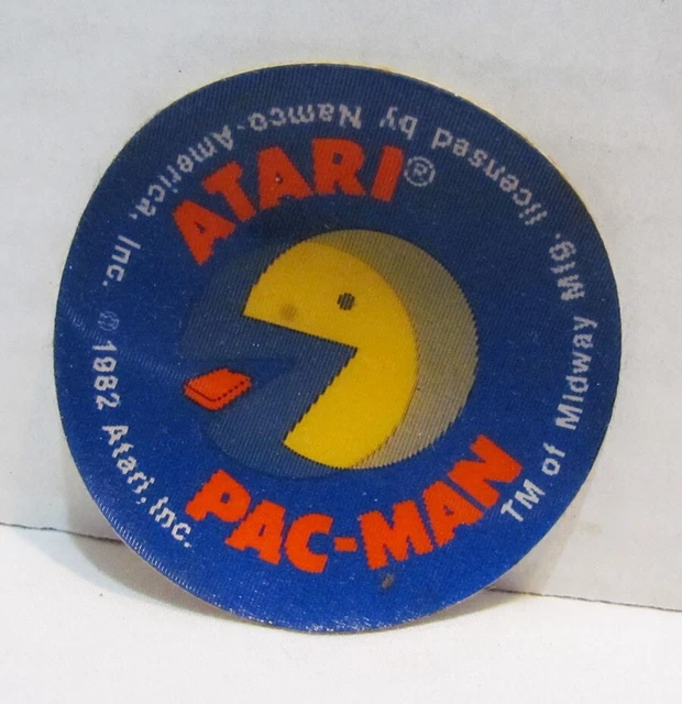 Atari Pac-Man 1982 Flicker Action Vari-Vue Sticker Disc 2.25" Wide Promo