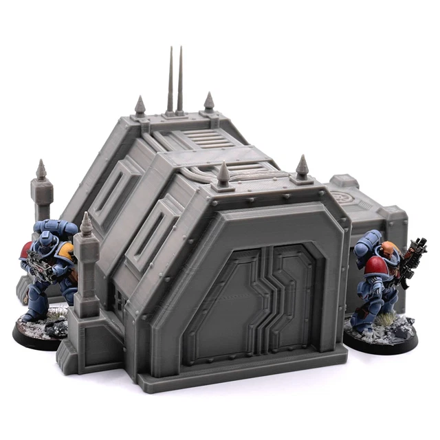 GRIMDARK SPACE MARINE Chapter Armoury Storage Building Terrain 28mm Sci ...